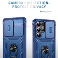 thumbnail image 6 of Dteck Case for Samsung Galaxy S25 Ultra with Slide Lens Cover, Shockproof Finger Ring Holder Stand, Military Grade Drop Protection fit Magnetic Car Mount for Samsung Galaxy S25 Ultra,Blue, 6 of 9