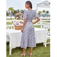 thumbnail image 3 of Vestido floral de verano Grace Karin a media pierna fruncida de manga corta, 3 of 3