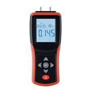 Digital Manometer 2.4-inch LCD High Hand-held Dual-port Manometer 2Psi Differential Air Pressure Gauge Tester with 12 Units