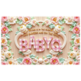 thumbnail image 3 of Rustic Baby Shower Banner Floral Design BaByQ Wooden Background for Gender Reveal Party Outdoor Celebration BBQ, 3 of 5