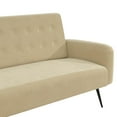 Z by Novogratz Stevie Futon, Convertible Sofa Bed Couch, Ivory Velvet