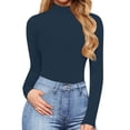 thumbnail image 5 of Bodysuits for Women Casual Summer Sexy Knitted Underwear Crew Neck Long Sleeve Leggings Slim One Piece Tops Bodysuits Basic Top Bodysuit Jumpsuit, 5 of 5