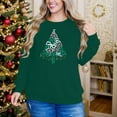 thumbnail image 5 of GUZOM Womens Green Christmas Sweatshirt, 100% Polyester Crewneck Long Sleeve with Bow Christmas Tree & Merry Christmas Print, Loose Casual Holiday Top,Size S, 5 of 8