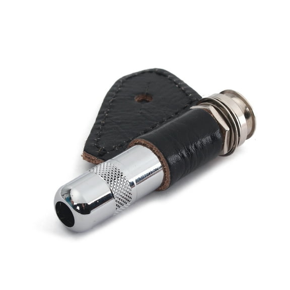 1 Set Strap Pin Jack Socket Guitar Accessories Endpin Jack Socket Plug Copper Material with Leather Cover for Acoustic Electric Guitar GT228 (Black)