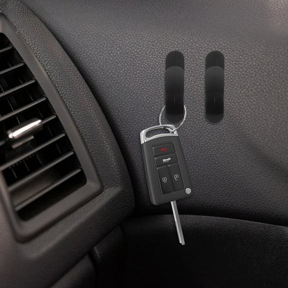 NICERIO 4Pcs Practical Car Sticky Hooks Self Adhesive Black Durable Plastic Hangers