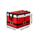 thumbnail image 3 of Yardvibe Christmas Santa Storage Box, 19.69x13.78x13.78 Inch Red Christmas Storage Bin with Lid and Carrying Handle, Foldable Organizer with Lid for Clothes Blankets and Holiday Indoor Storage, 3 of 6