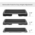 thumbnail image 3 of Stanz (TM) Adjustable Aerobic Step Platform with 4 Risers - 42.5 x 16 x 4 Inches, Black Adjust 4" 6" 8" Exercise Stepper, 3 of 7