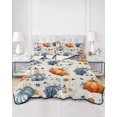 thumbnail image 2 of Fall Pumpkin Twin Size Down Alternative Comforter, Lightweight Comforter Quilt Bedding Set with Pillow Shams Thanksgiving Autumn Daisy Rustic Leaves Beige Bed Comforter Duvet Insert 68"x86", 2 of 6