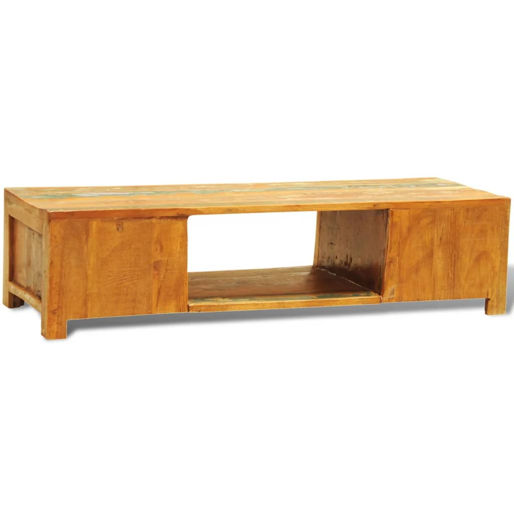 Kepooman Antique-Style Reclaimed Wood TV Stand with 2 Drawers for Living Room, Brown Kepooman Antique-Style Reclaimed Wood TV Stand with 2 Drawers for Living Room, Brown