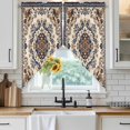 thumbnail image 3 of Swag Valance Curtains for Windows, Southwestern Boho Light Filtering Kitchen Curtains with Rod Pocket, Blue Brown Retro Geometric Ethnic Window Treatment Valances for Living Room, 36x63 - 2 PCS, 3 of 9