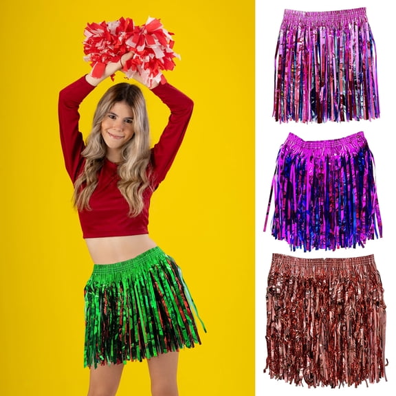 Dserhfy Adult Skirt Rain Fringe Tassel Party Skirt Bright Color Adjustable Curtain Mini Skirt Festival-ready Performance Skirt