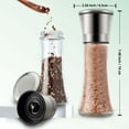 thumbnail image 2 of Mirdinner Salt and Pepper Grinder Set of 2, Best Spice Mills with Adjustable Coarseness, 200ml Stainless Steel Salt and Peppercorn Grinder, Black Pepper Grinder Refillable with Glass Body, 2 of 8