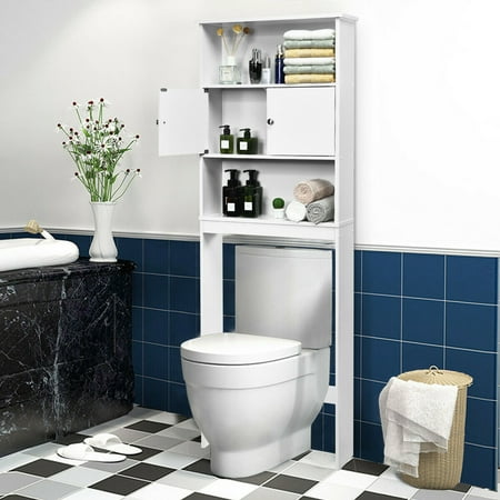 toilet rack storage gymax spacesaver organizer shelf cabinet bathroom wood