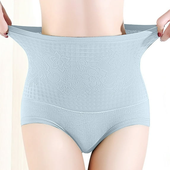 HUPOM Maternity Underwear Cotton Underwear For Women High Waist Activewear Tie Seamless Waistband Blue XL