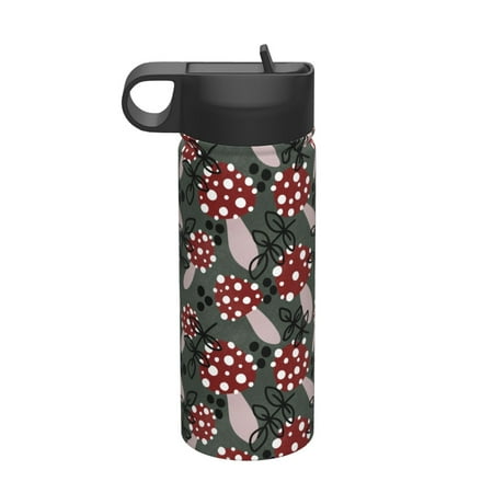 

Gaeub Autumn Forest Mushrooms Printed 18oz Sports Insulated Kettle With Straw Sports Insulated Bottle Water Bottle For Running Hiking Cycling Climbing Mens Womans Insulated Water Bottle