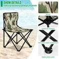 thumbnail image 4 of 600D Oxford Camping Chair Portable Foldable Chair Supports 220 lbs for Picnic, Fishing, Backpacking Pine Boughs and Holly Pattern, 4 of 8
