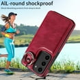 thumbnail image 3 of Nalacover for Samsung Galaxy S23 Wallet Case with Card Slots & Metal Finger Ring, Durable PU Leather Back Double Magnetic Botton Flip Kickstand Purse Shockproof Phone Case,Red, 3 of 10