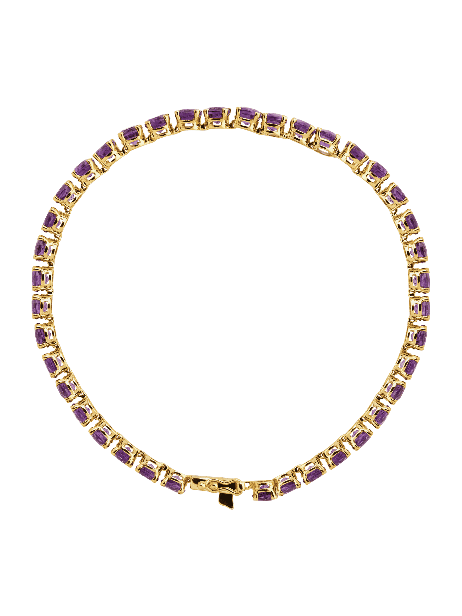 Women's Finecraft Natural Amethyst Tennis Bracelet in 14kt Yellow Gold, 7