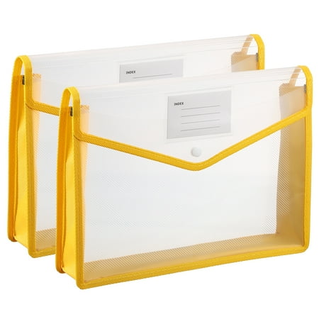 2 Pack A4 Plastic File Folders with Snap Closure Yellow Horizontal 2 Pack A4 Plastic File Folders with Snap Closure Yellow Horizontal