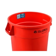 Global Industrial Plastic Trash Can - 32 Gallon Red