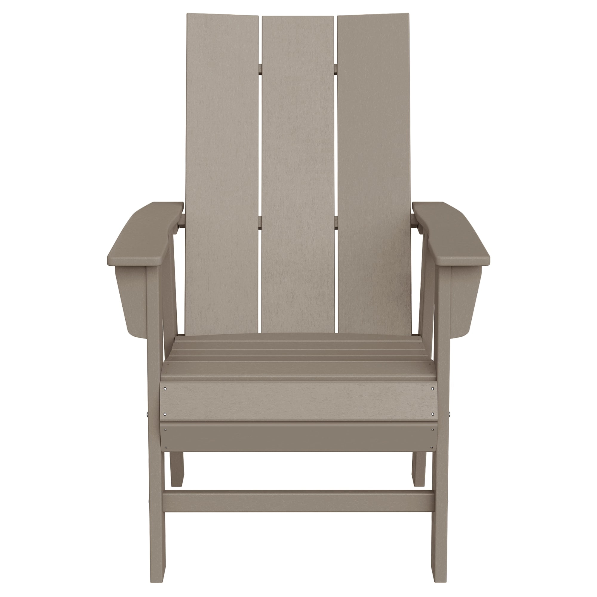 WestinTrends Ashore Outdoor Patio HDPE Plastic Modern Adirondack Dining Chair, Weathered Wood