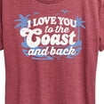 thumbnail image 3 of Instant Message - I Love You To The Coast And Back - Women's Short Sleeve Graphic T-Shirt, 3 of 6
