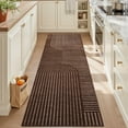 thumbnail image 3 of Boho Area Rug 2x8 Runner Rug Machine Washable Hallway Rugs for Bedroom Non Slip Soft Carpet Geometric Textured Runner for Dining Kitchen Office Living Room Rug-Brown, 3 of 15
