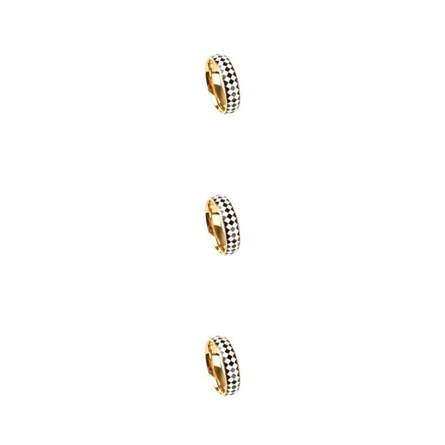 Anillo Adorno de mano elegante Minnieouse patrón de tablero de ajedrez Colores simples