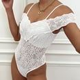 thumbnail image 5 of TANYSU Women's Lace Bodysuits Summer Sleeveless Spaghetti Hollow Out Bodysuit Casual Boho Off-Shoulder Party Wear Solid Color Onesie Fashionable, 5 of 9