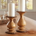 thumbnail image 2 of Park Designs Wood with Bark Edge Pillar Holder 7", 2 of 5