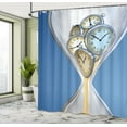 thumbnail image 5 of Ambesonne Vintage Shower Curtain, Clock Sand, 69"Wx75"L, Blue and Sand Brown, 5 of 5