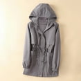 thumbnail image 2 of Lovskoo Women's Winter Coats Fleece Parkas Anoraks Thick Warm Hooded Long Sleeve Pockets Cardigan Ladies Solid Mid-Length Coat Gray, 2 of 9