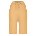 thumbnail image 3 of Capri Pants for Women High Waisted Knee Length Wide Leg Casual Shorts Yellow Fashion Outfits Clothes XXXXL, 3 of 3