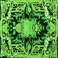 thumbnail image 1 of Ahgly Company Indoor Square Medallion Green French Area Rugs, 5' Square, 1 of 4