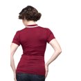 thumbnail image 4 of Keyhole Front Tie Fitted Top - Burgundy - S to 2X - Vintage Inspired, 4 of 4