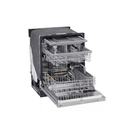 LG - 24" Top Control Smart Built-in Stainless Steel Tub Dishwasher with 3rd Rack, QuadWash Pro and 46dB - Stainless Steel