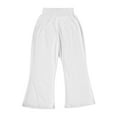 thumbnail image 6 of ZQUUVOU Kids Solid Flare Leggings Girls Yoga Bootcut Pants Workout Dance Exercise High Waist Bottoms Leggings White, 6 of 9