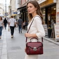 thumbnail image 4 of Canvas Tote Bag, Large Capacity Travel Bag With Rope-Handled Design, for Commuting and Shopping, Red, 4 of 7