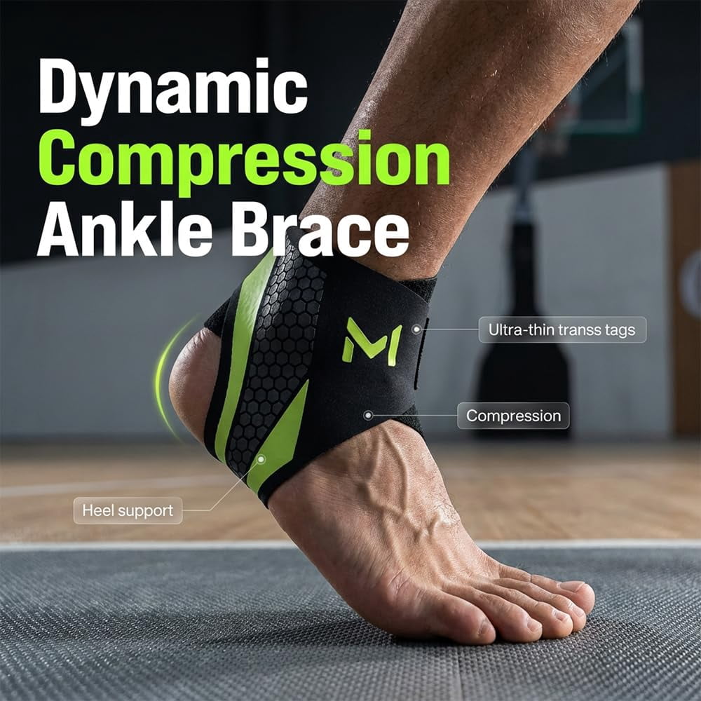 4Pcs Ankle Brace for Men & Women, Adjustable Ankle Wrap Support for Sprain Recovery Tendonitis Protection, Breathable Foot Stabilizer Brace Fit for Soccer Basketball Running Sports (Gray)