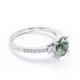 thumbnail image 3 of JeenMata Anillo de Compromiso de 1,5 Quilates con Pavé de 4 Puntas, Forma Redonda, Ágata Verde Musgo Dendrítica Natural Transparente y 3 Piedras de Moissanita en Baño de Oro Blanco de 18 K sobre Plata, 3 of 6