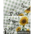 thumbnail image 6 of Sunflowers Farmhouse Kitchen Valances for Windows Farmhouse Linen Window Valance Curtain for Living Room Window Treatment Sage Green Plaid Pastoral Rustic Valance Rod Pocket Topper, 60 x 18 Inch, 6 of 6