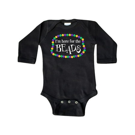 

Inktastic I m Here for the Beads Mardi Gras Gift Baby Boy or Baby Girl Long Sleeve Bodysuit