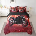 thumbnail image 2 of Motorcycle Twin Bedding Sets, Vehicles Riding Comforter Set, Dirt Bike Motocross Soft Bedding For Kids (Comforter+Fitted+Flat Sheet+2 Pillowcases+2 Throw Pillow Covers) 7 Pieces Bed Set, 2 of 5