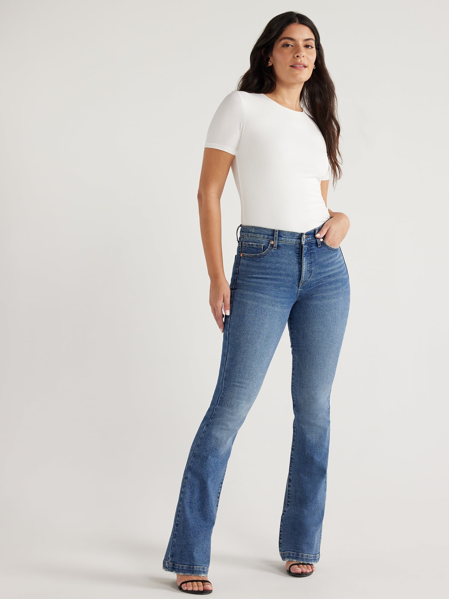 Sofia by Sofia Vergara Women's and Women's Plus Melisa Flare High Rise Jeans, 30.5", 32.5" and 34.5" Inseams, Sizes 0-28