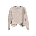 thumbnail image 4 of Women's Ribbed Knit Sweatshirt, Textured Crew Neck Pullover Top, Medium Weight Casual Long Sleeve Shirt for Everyday Comfort, Autumn and Spring Wear Beige XL, 4 of 4