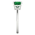 thumbnail image 3 of Solitaire Engagement Ring for Women - 2ct Simulated Emerald in 18K White Gold Promise Ring, 3 of 6