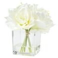 thumbnail image 3 of Pure Garden Lilies Floral Centerpiece - Artificial Flowers in Vase, Cream, 3 of 5
