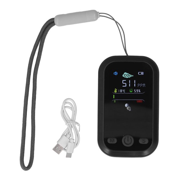 Detector de CO2 con detección NDIR tipo C, probador de temperatura y humedad de carga, Monitor portátil de calidad del aire