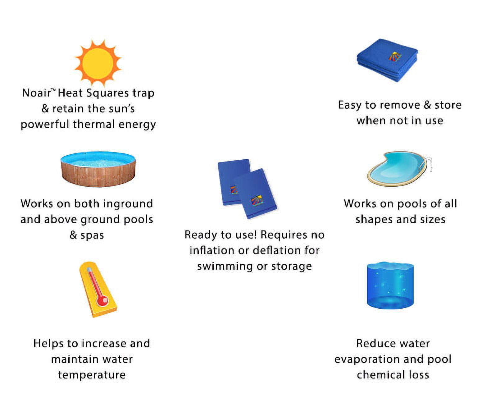 NoAir Heat Squares Solar Heat for Swimming Pool - Single