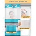 thumbnail image 5 of Blue Grey Stripes No Hook Shower Curtain and Liner Set Retro Coastal Style Wood Texture Shower Curtains with Snap-in Liner & See Through Top Window Hotel Style for Bathroom Decor 36x72 Inch, 5 of 8